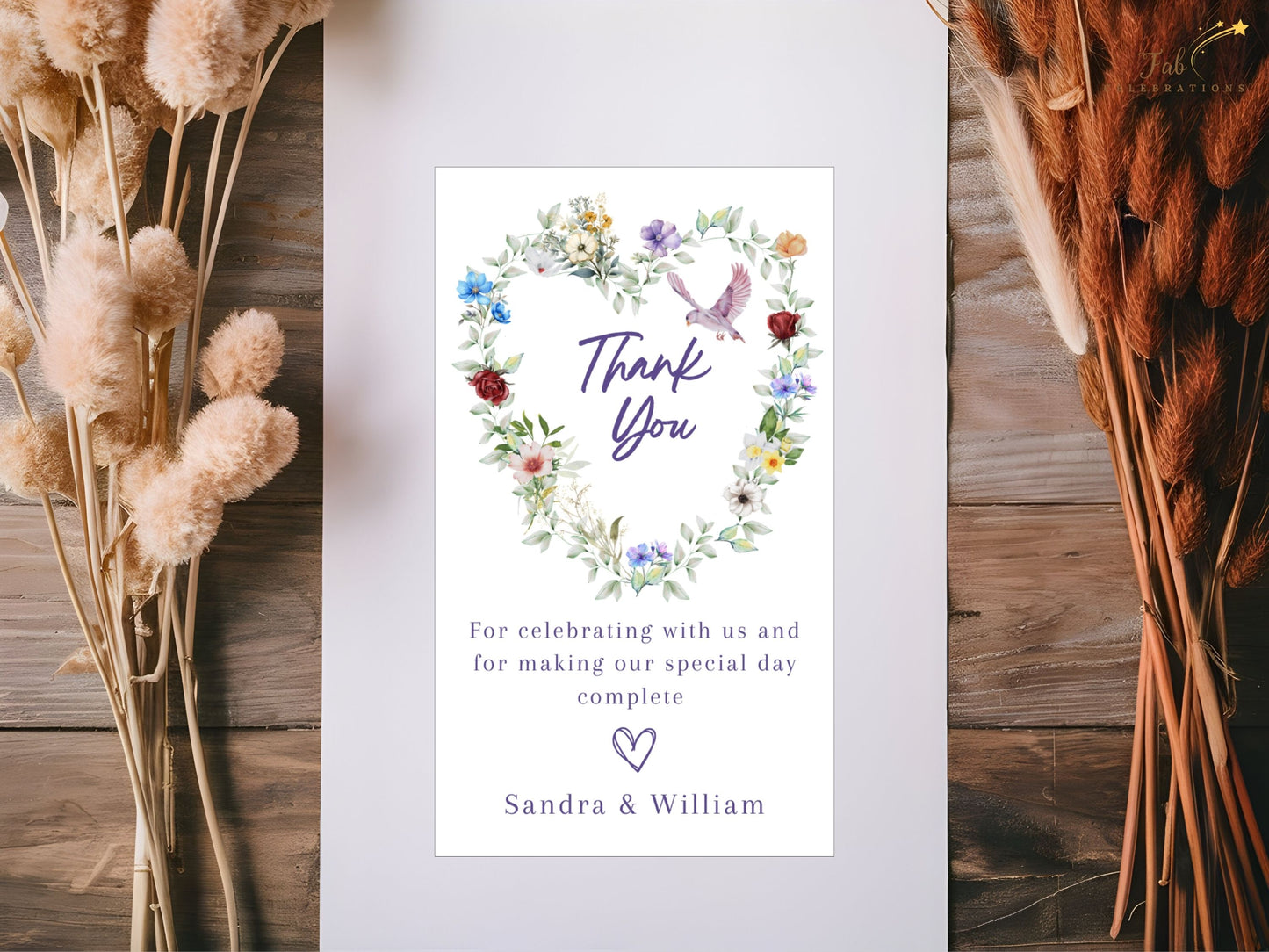 Romantic poetry wedding invitations dove motif detail symbolizing peace and love, placed above poetic florals, adding grace to rustic bohemian wedding stationery.
