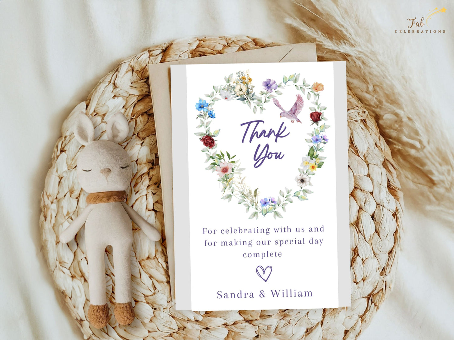 Romantic poetry wedding invitations romantic style preview showing delicate watercolor heart artwork, roses and dove motifs for poetic and elegant receptions.