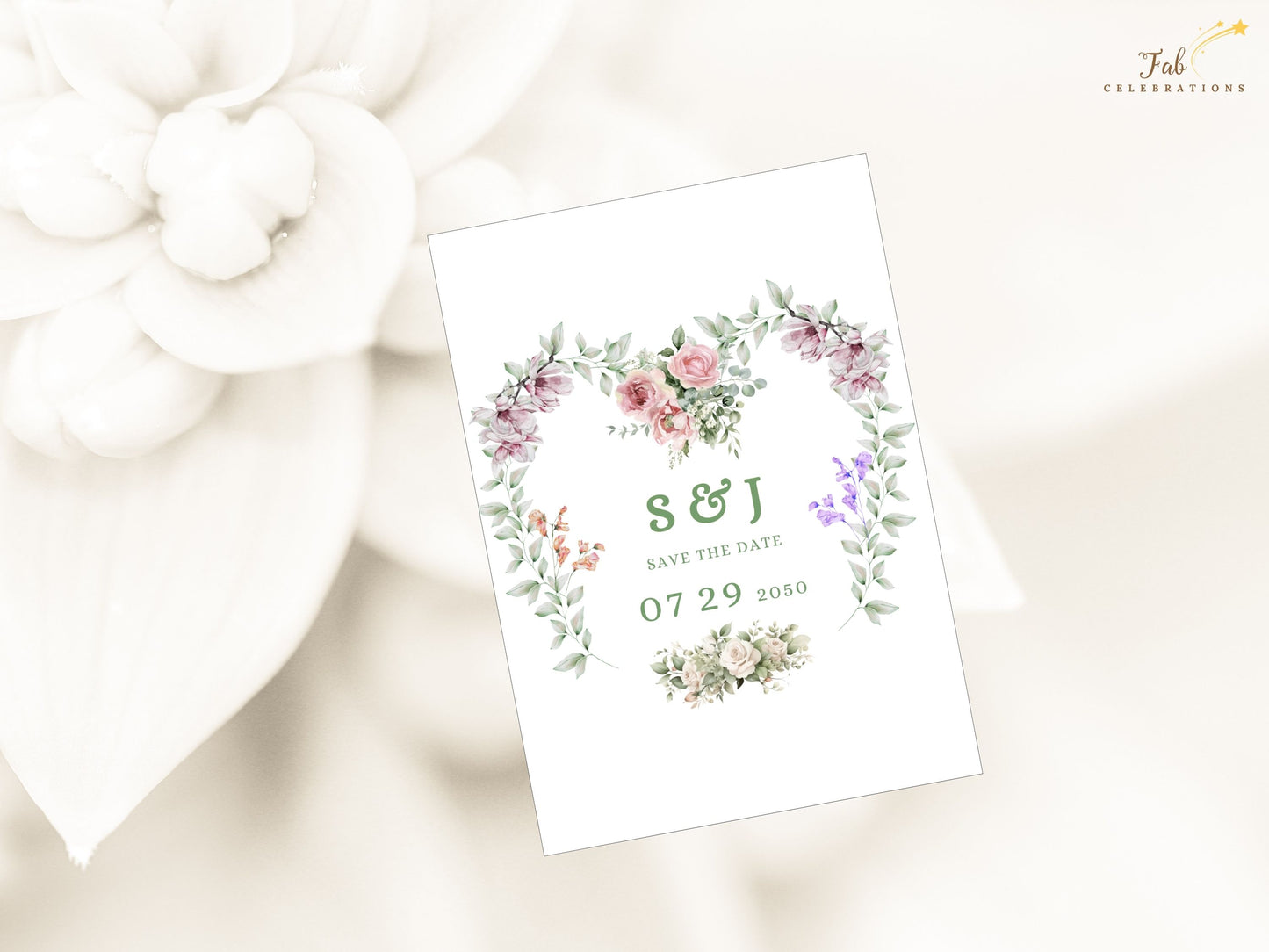 Customizable Save the Date Wedding Card with rich black background, red roses, and golden elements — perfect for a chic and poetic first step in your wedding suite.