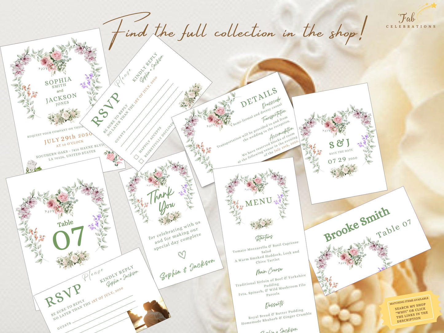 Save the Date Wedding Card with black background, delicate floral details, and editable Canva layout — a perfect blend of modern elegance and timeless wedding charm.