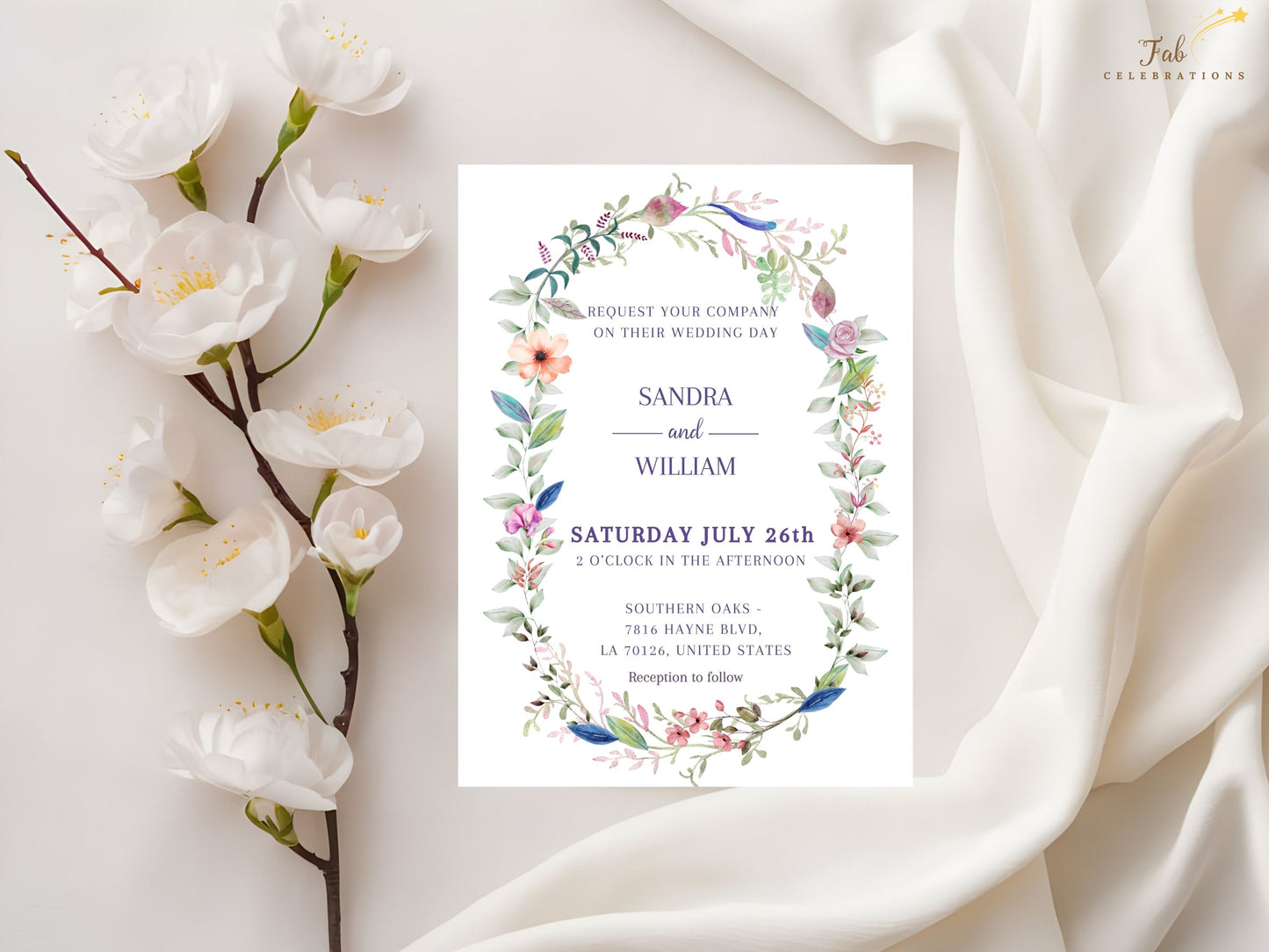 Wedding invitation template minimalist contemporary design with clean typography and modern layout structure, perfect for elegant minimalist wedding ceremonies.
