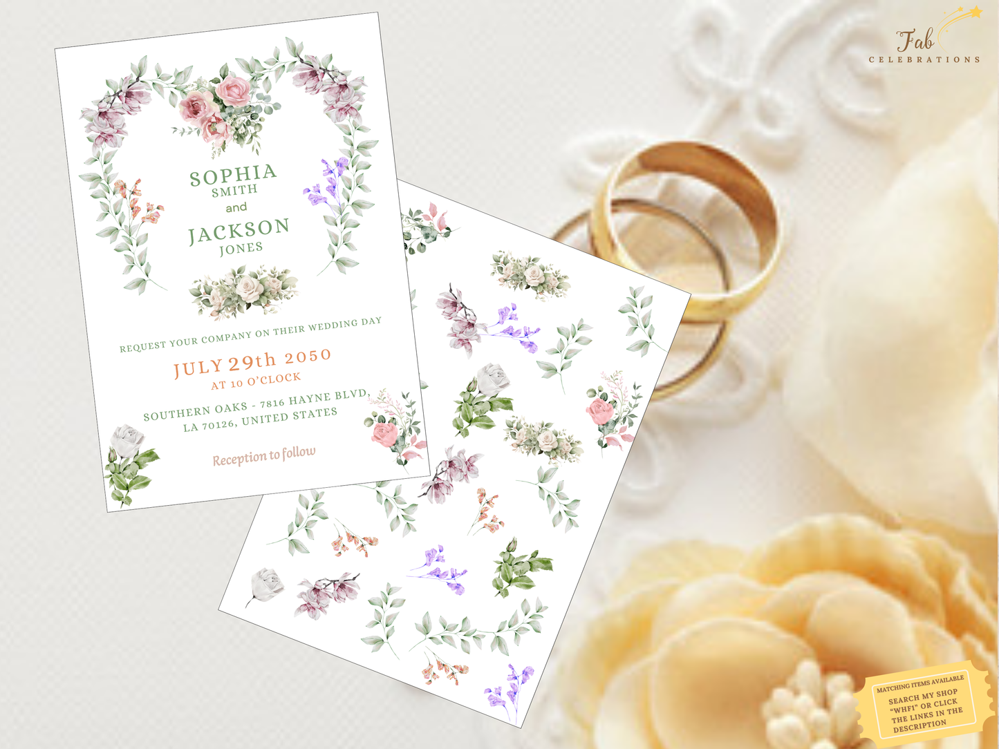 Heart Wedding Invitations — 6 Editable Canva Invitation & RSVP Templates