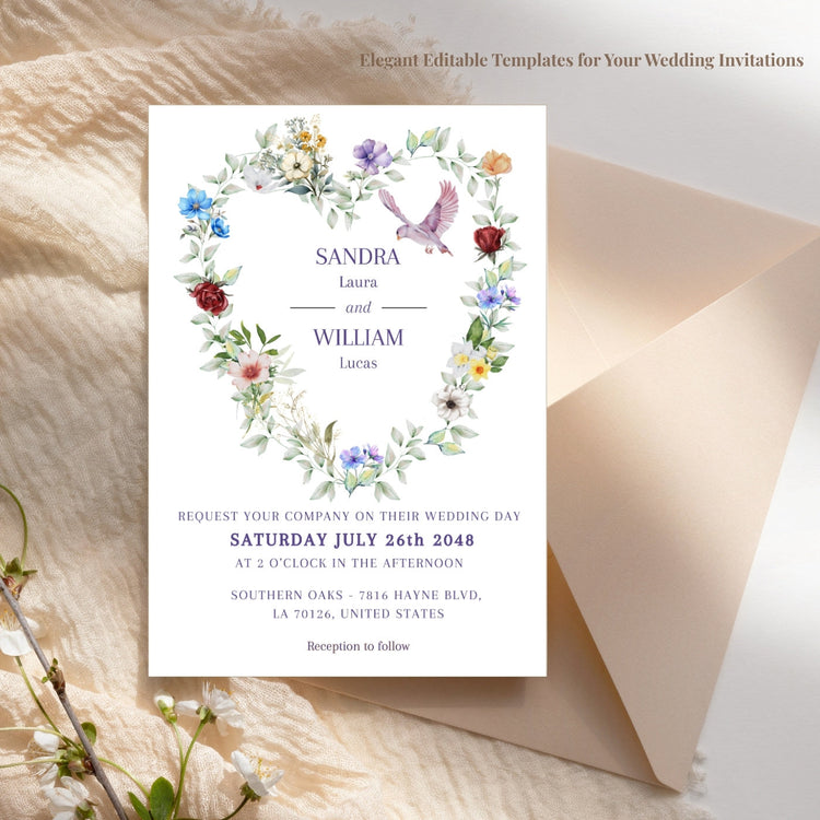 Elegant FabCelebrations wedding invitation collection featuring editable templates designed to celebrate love with timeless floral and romantic details.