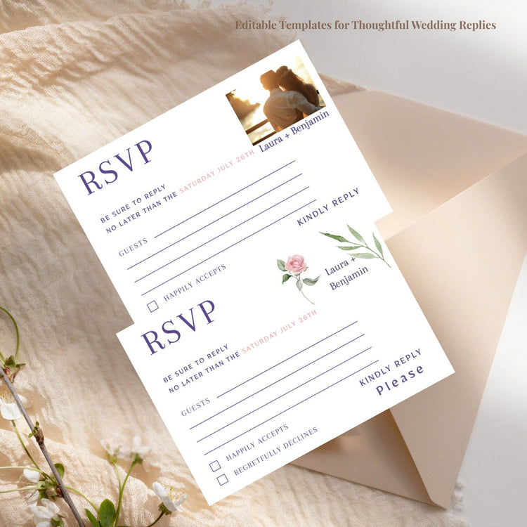 Elegant Editable Templates for Your Wedding RSVP Cards