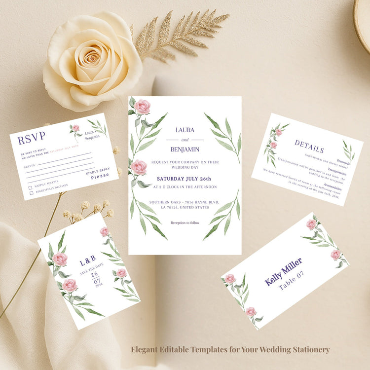 Beautiful Editable Wedding Stationery for Every Romantic Celebration