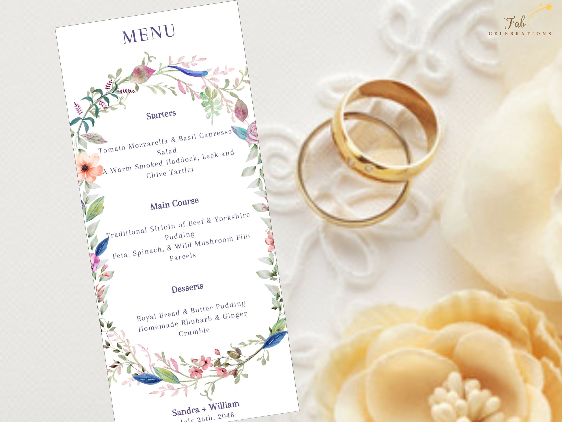 Boho wedding invitation template vintage typography style with watercolor floral accents and bohemian design elements, perfect for outdoor ceremony invitations.