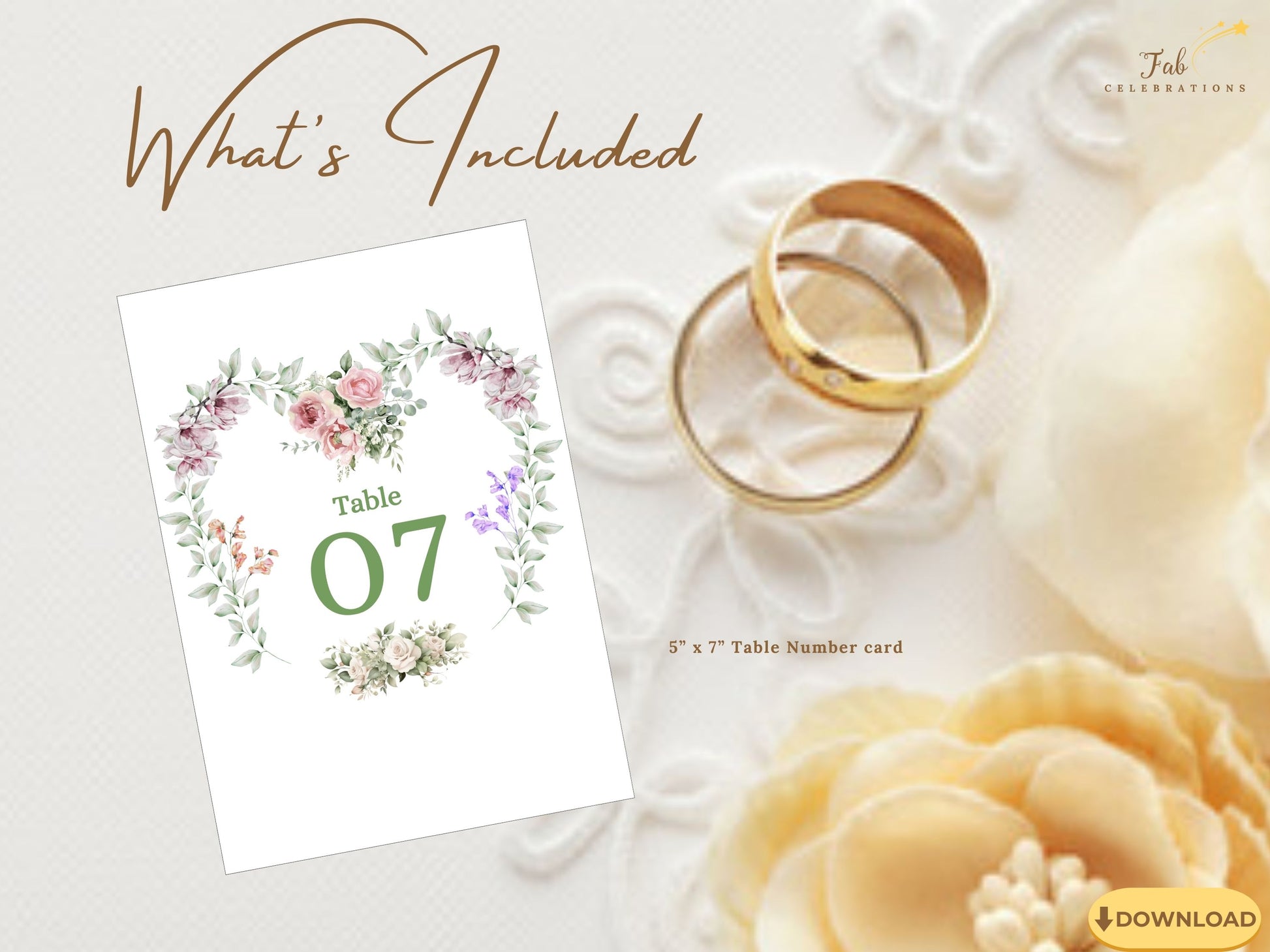 Floral wedding template boho table setting mockup featuring coordinated stationery with watercolor heart designs for rustic chic wedding receptions.