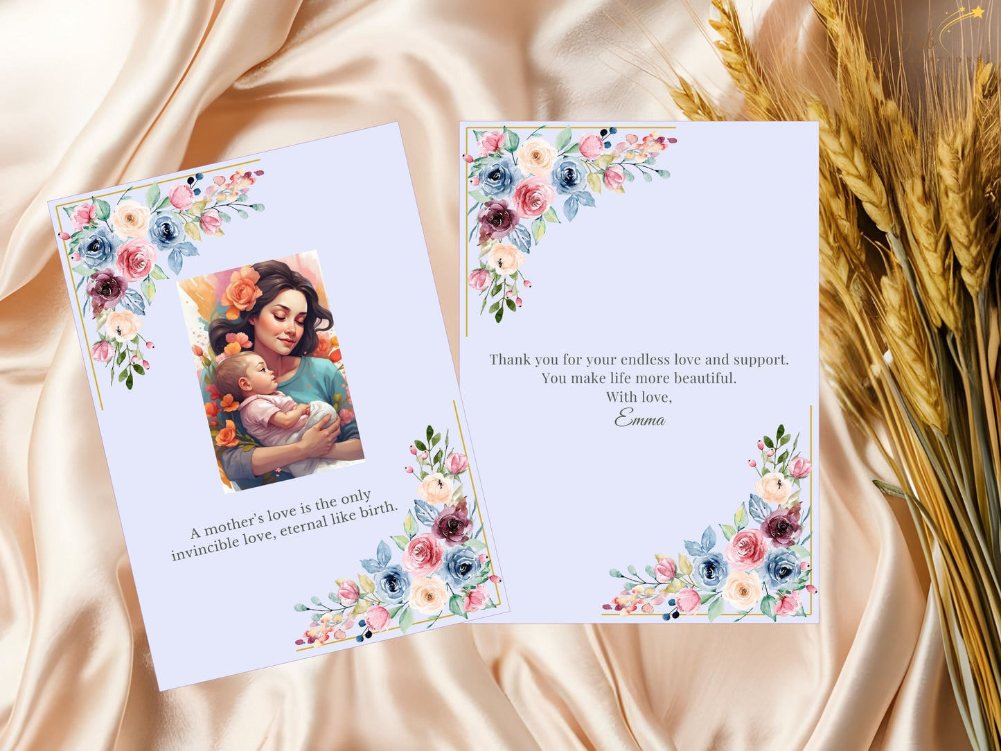 Mother’s Day Event Set editable Canva templates displayed on screen, showing how invitation text, RSVP details, and menu information can easily be personalized beautifully.