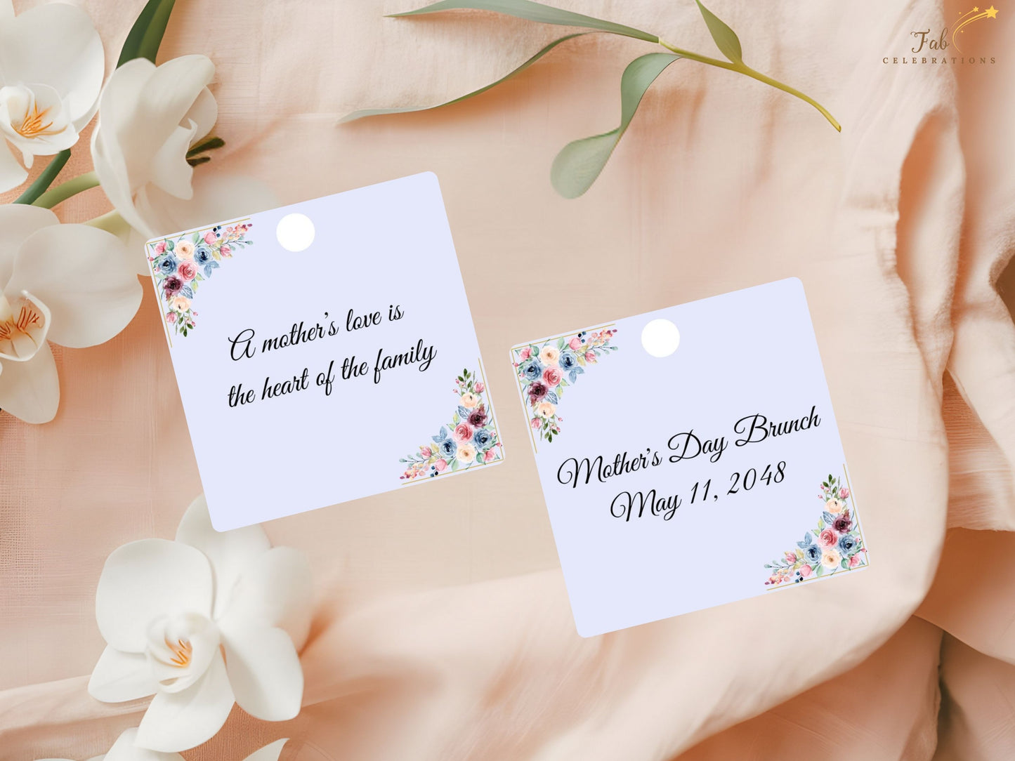 Mother’s Day Gratitude Set thank you card displayed with delicate blush watercolor flowers, soft sage accents, and graceful typography designed for heartfelt appreciation and elegant celebrations.