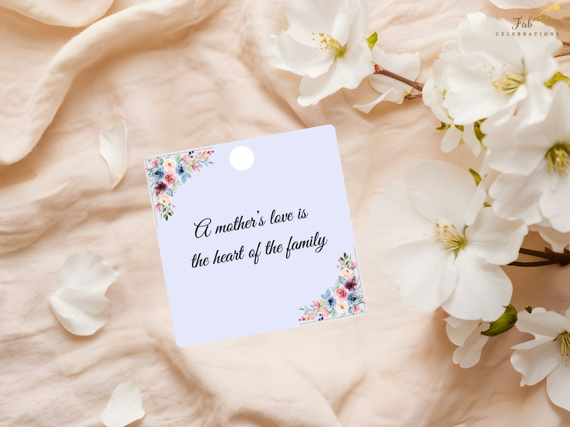 Mother’s Day Gratitude Set editable Canva templates displayed on screen, showing how thank you messages, names, and gift tag details can easily be personalized with elegant styling.