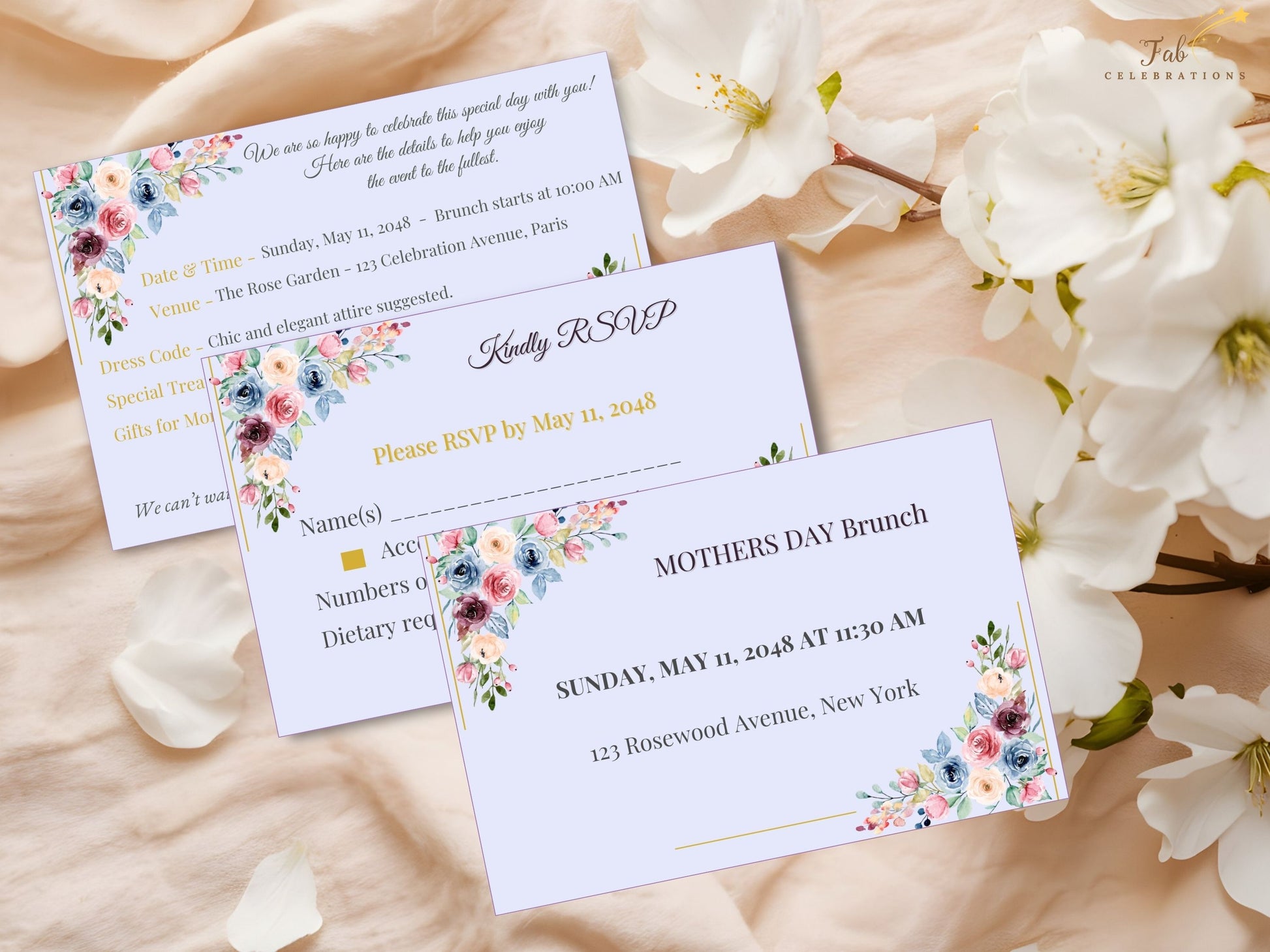 Mother’s Day Printable Bundle floral close-up highlighting blush roses, sage greenery, and delicate watercolor-inspired botanical details that create a romantic and feminine celebration atmosphere.