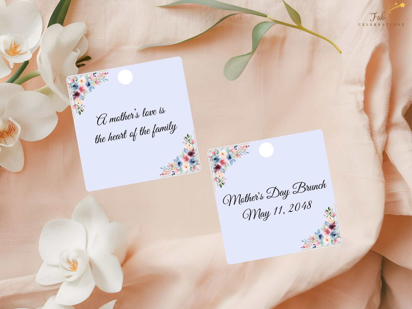 Mother’s Day Table Set editable Canva templates displayed on screen, showing how names, menu details, and personalized messages can easily be customized for a coordinated event.