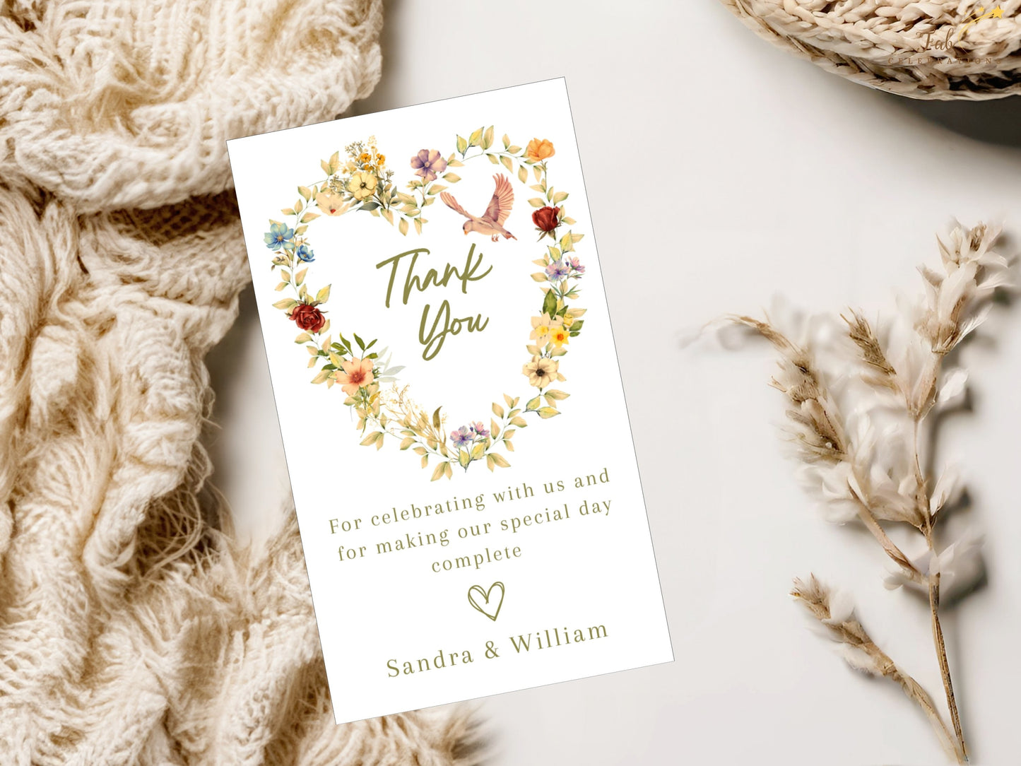 Printable romantic wedding stationery featuring coordinated floral heart designs, botanical watercolor flowers and editable Canva templates for elegant wedding celebrations.