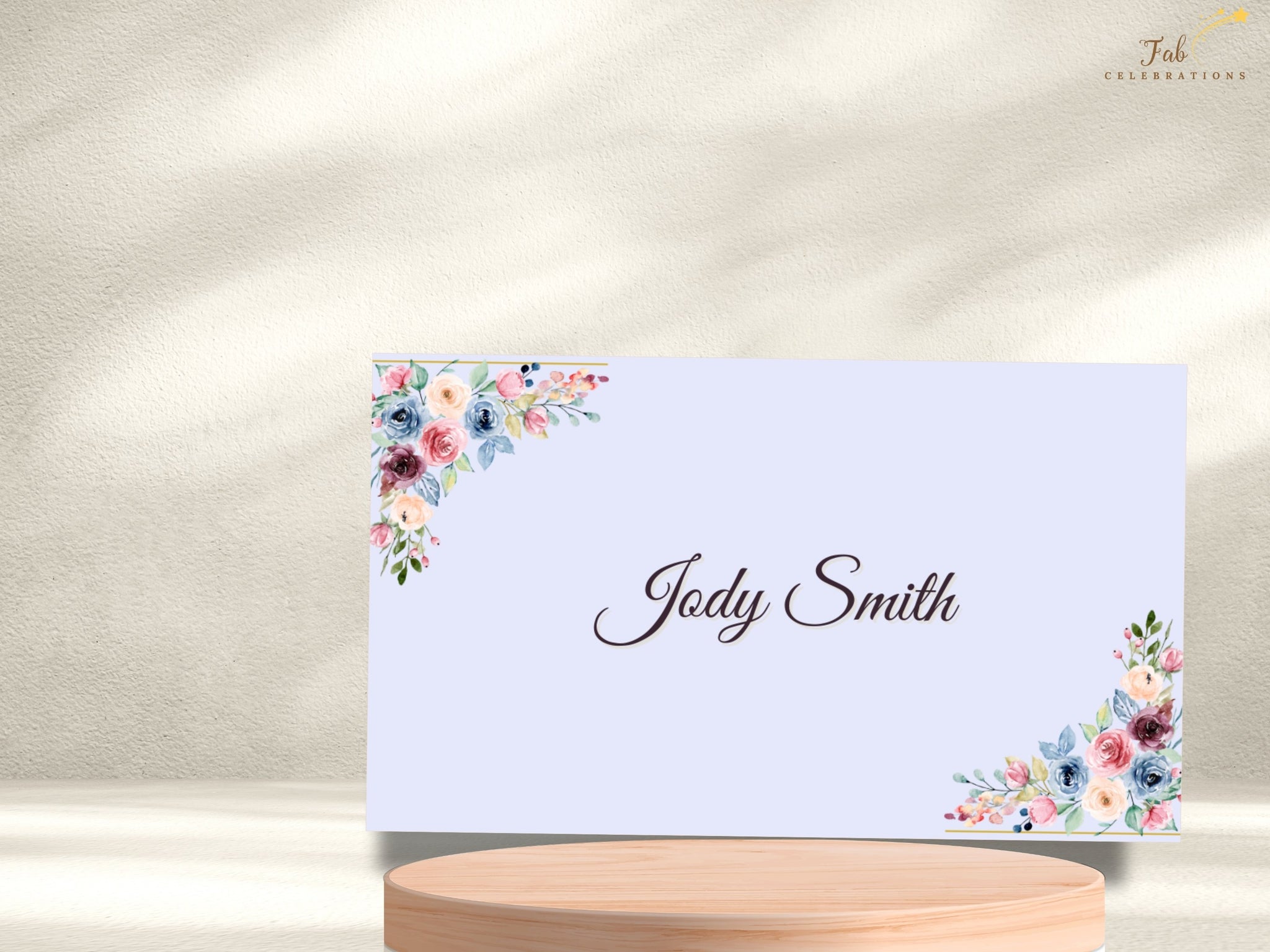 Mother’s Day Name Card video preview showcasing editable Canva place cards with blush watercolor-inspired florals, elegant pastel typography, and coordinated spring table décor styling.