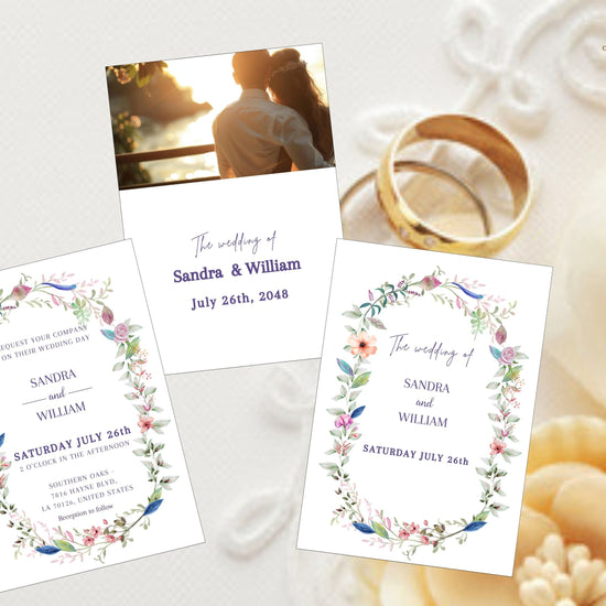 Complete tutorial demonstrating how to customize wedding invitation template designs, including text editing, layout adjustments, and printing preparation for professional results.