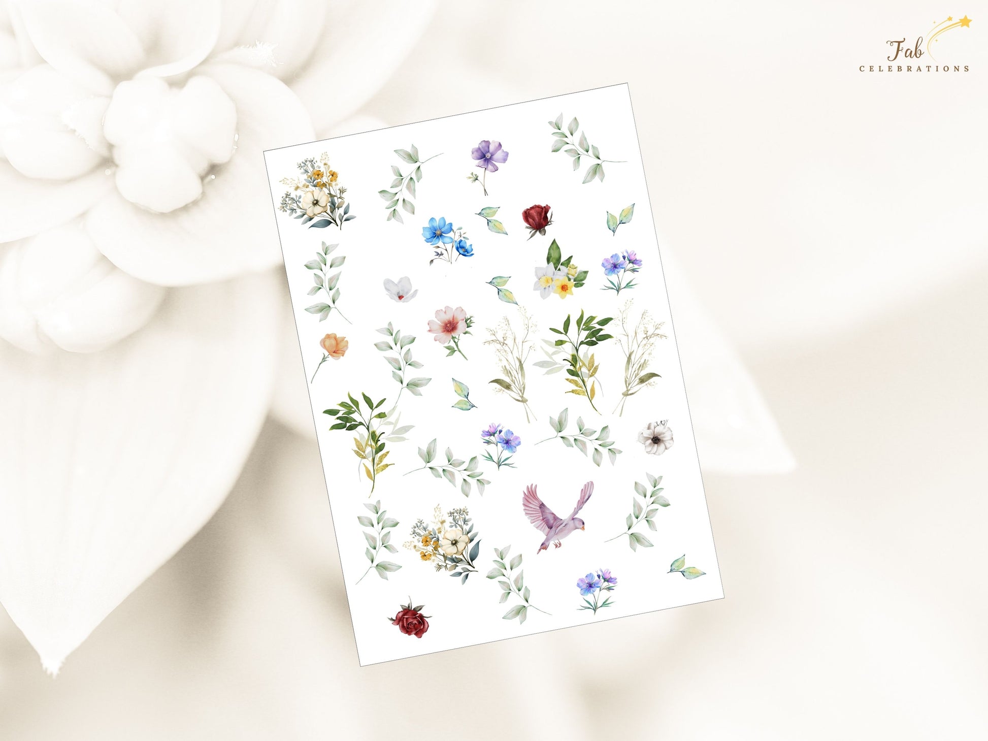 Rustic watercolor wedding card dove symbol closeup highlighting two graceful doves as unity emblem, surrounded by floral artistry for romantic ceremony stationery.
