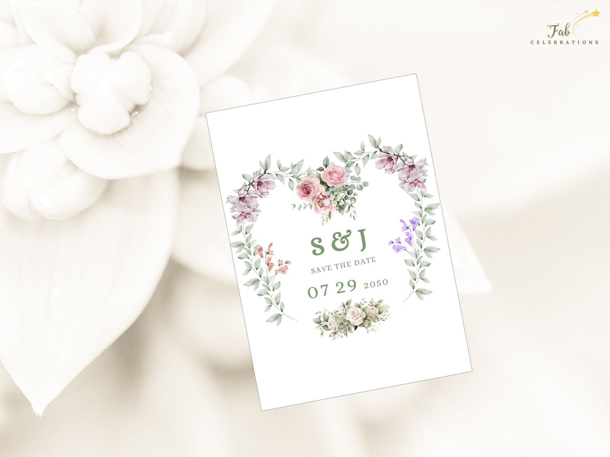 Customizable Save the Date Wedding Card with rich black background, red roses, and golden elements — perfect for a chic and poetic first step in your wedding suite.