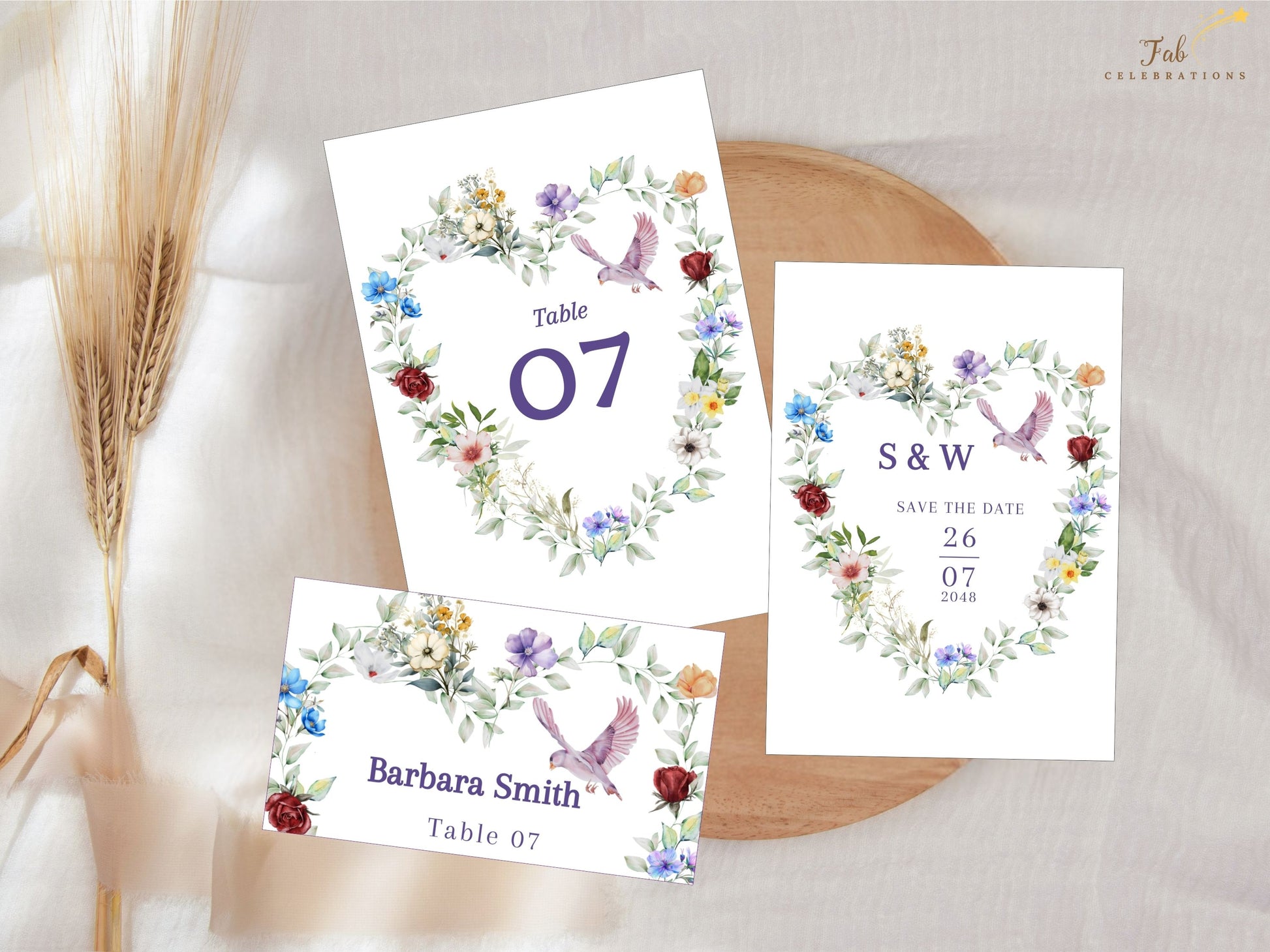 Watercolor wedding invitations save the date design with delicate floral artwork, romantic typography and pastel watercolor palette, announcing elegant rustic celebrations in style.
