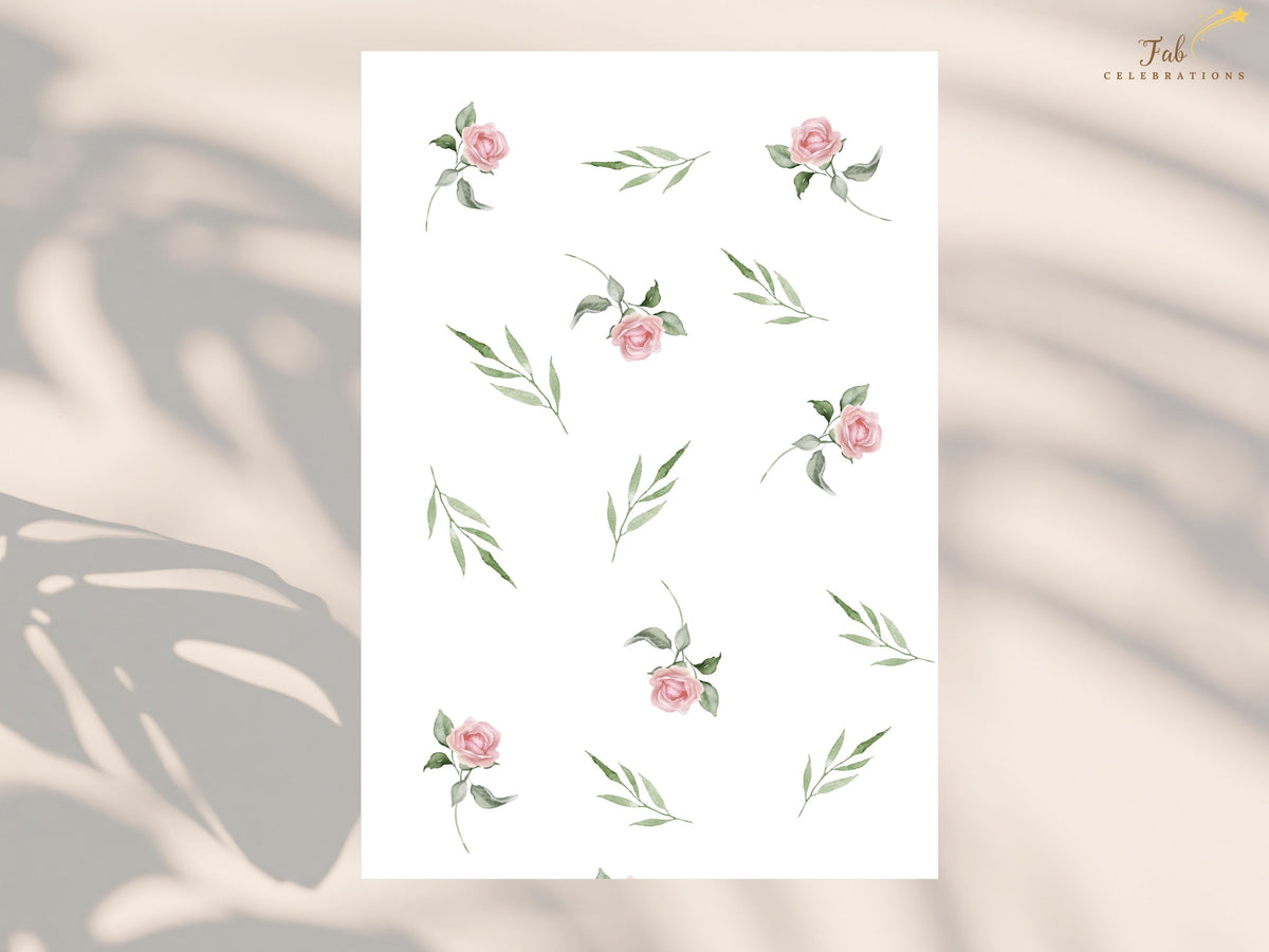 Wedding Invitation Set — Editable Pink Rose Canva Templates Collection